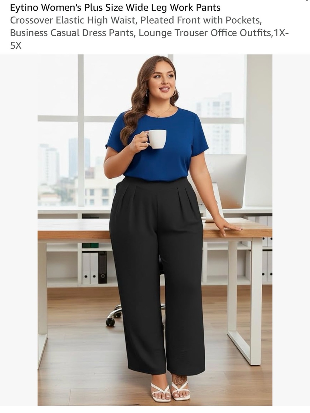 Plus Size Wide-Leg Pants – Black | New, Never Worn